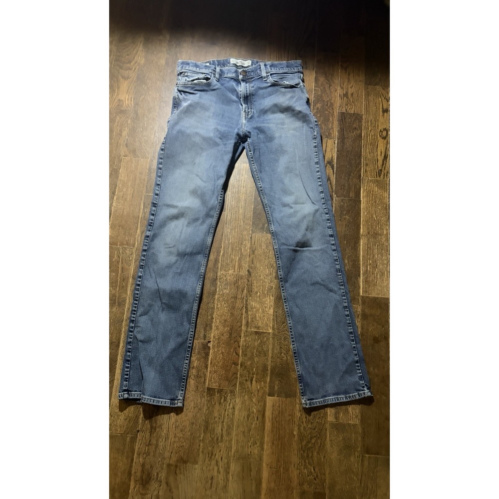 Hollister Classic Straight Jeans Mens 34x34 Blue Wash Denim Mid Rise Casual